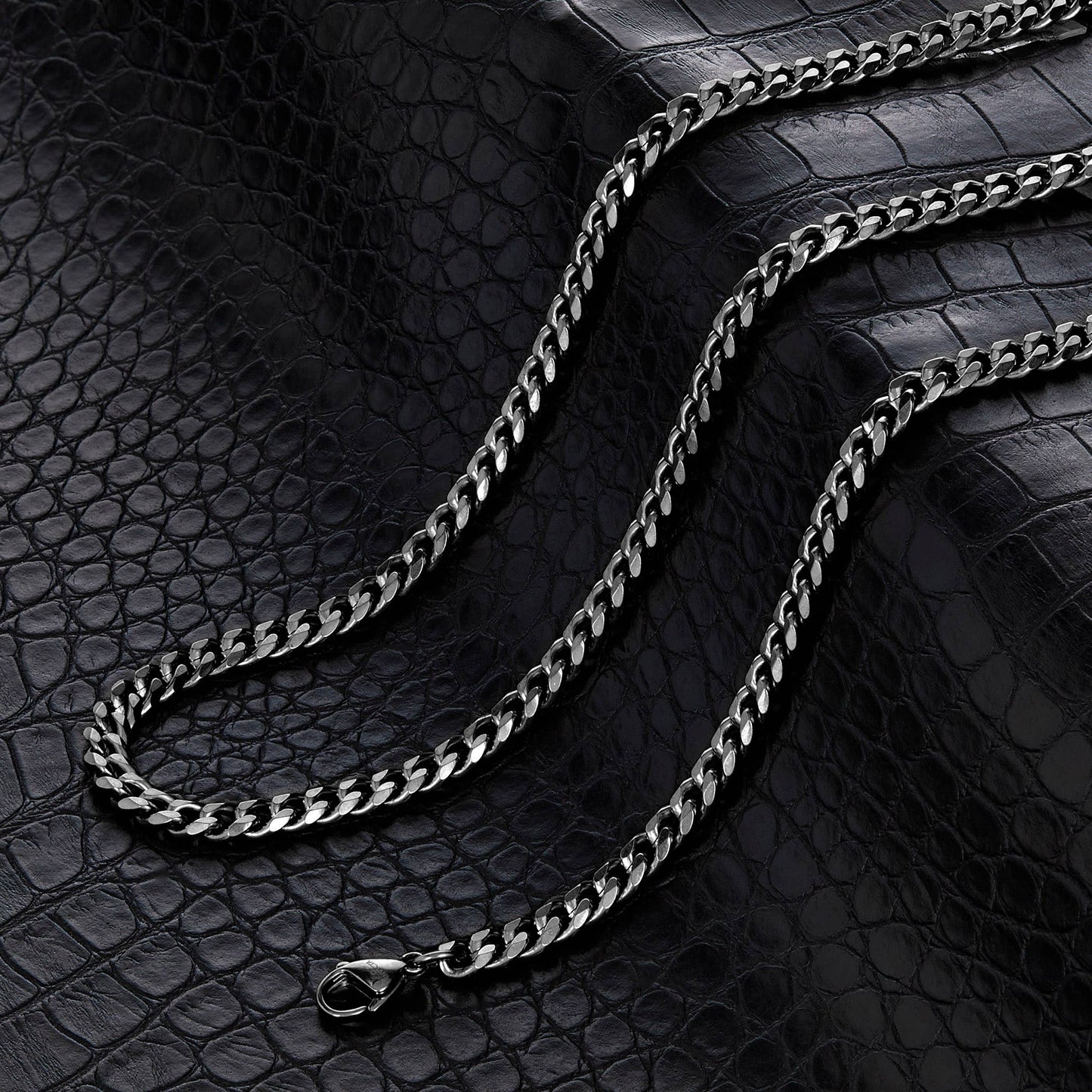 West Coast Jewelry West Coast Jewelry - Invicta Jewelry Curb Chain Steel Necklace (6mm) - 24": Black