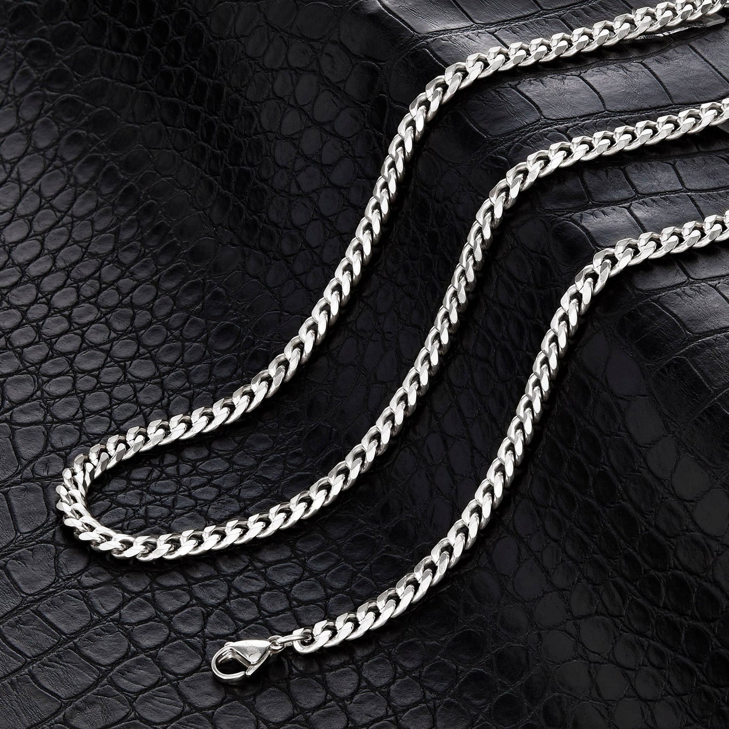 West Coast Jewelry West Coast Jewelry - Invicta Jewelry Curb Chain Steel Necklace (6mm) - 24": Silver