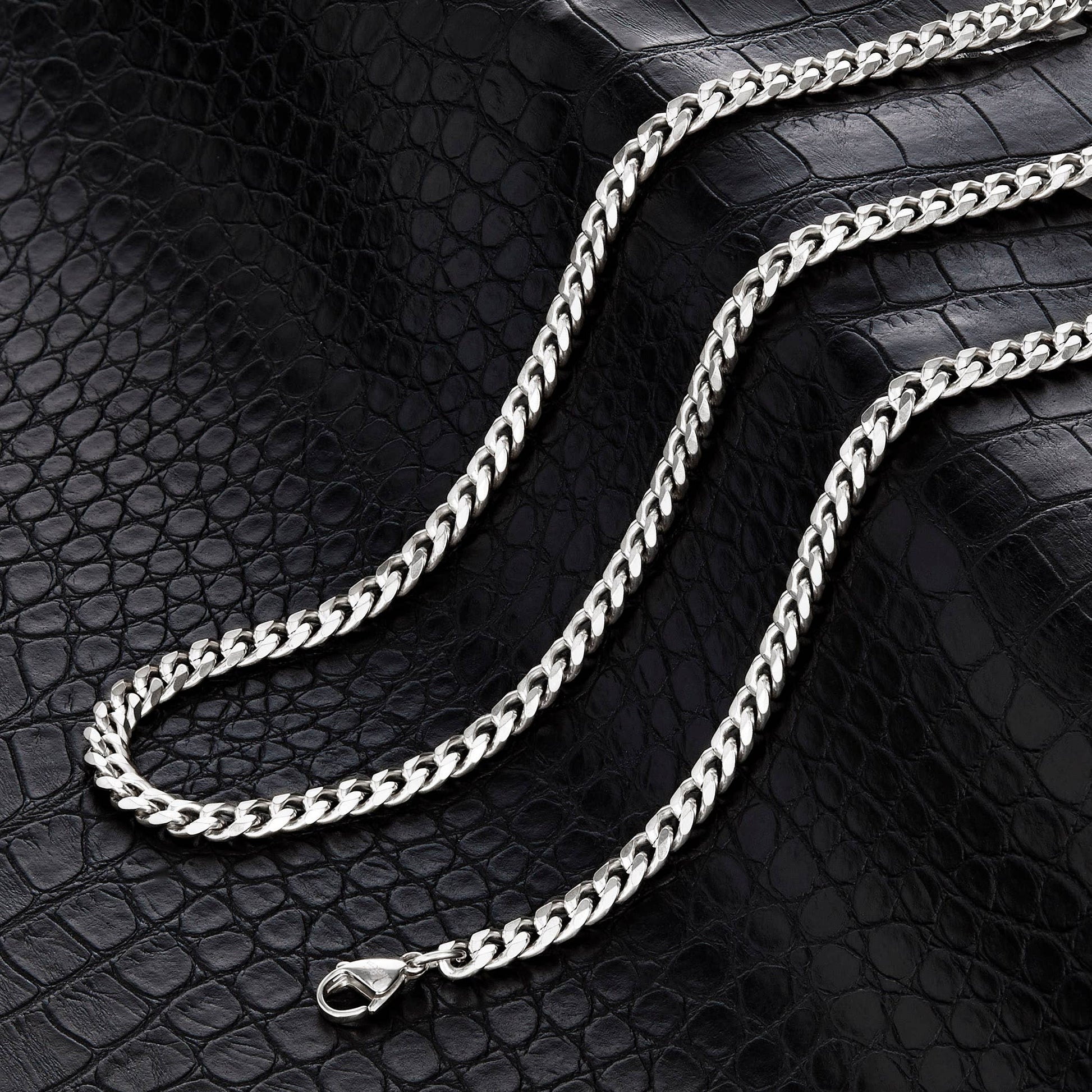 West Coast Jewelry West Coast Jewelry - Invicta Jewelry Curb Chain Steel Necklace (6mm) - 24": Silver