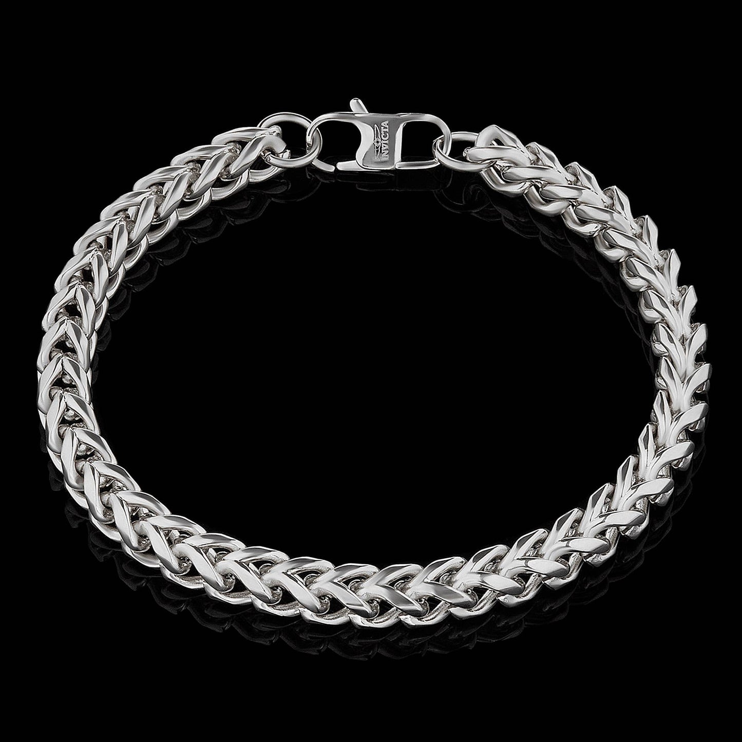 West Coast Jewelry West Coast Jewelry - Invicta Jewelry Franco Chain Steel Bracelet (6mm) 8.5": Black