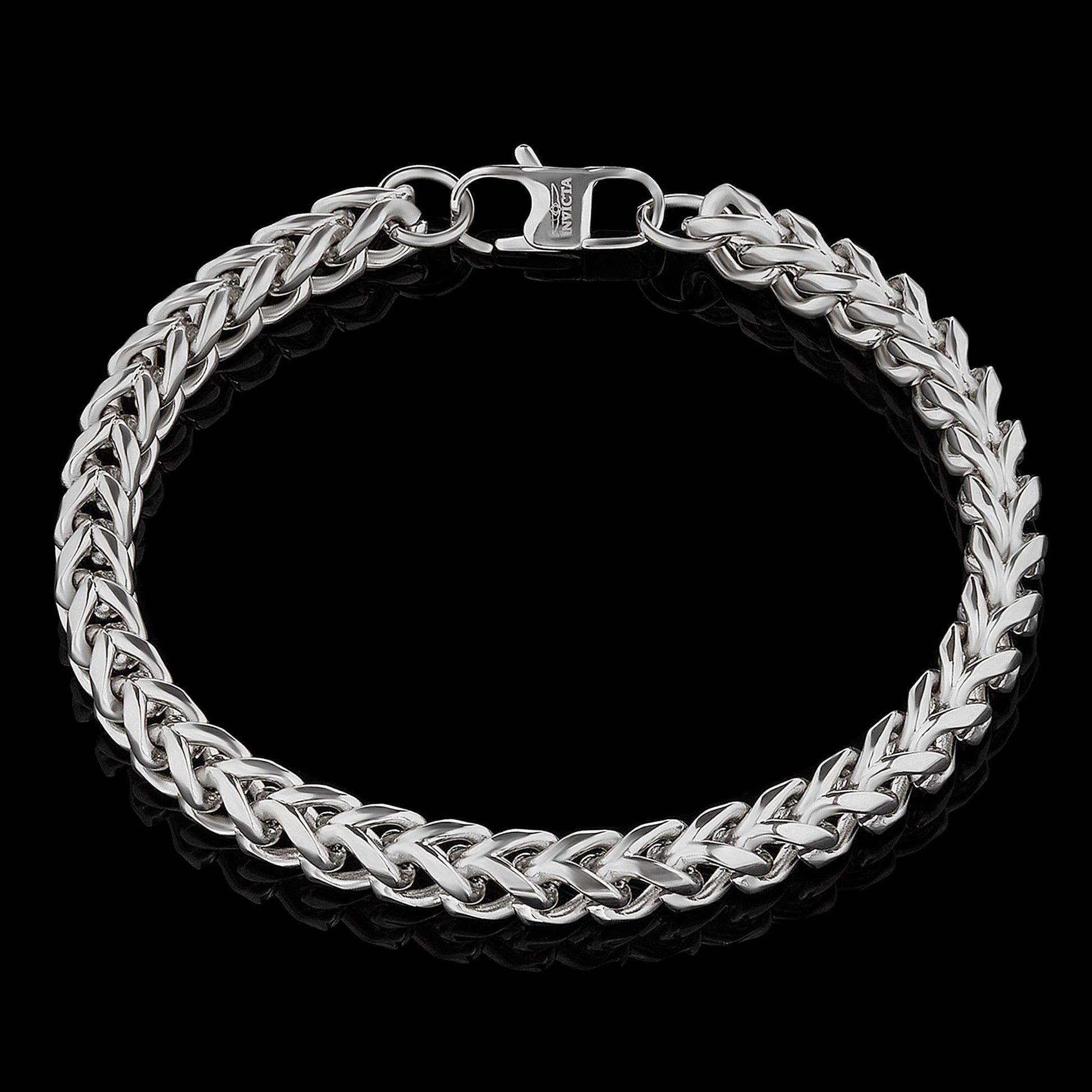 West Coast Jewelry West Coast Jewelry - Invicta Jewelry Franco Chain Steel Bracelet (6mm) 8.5": Black