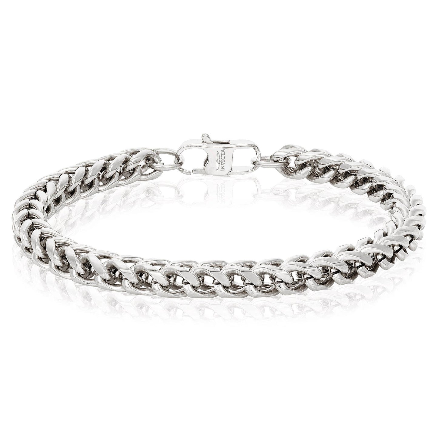 West Coast Jewelry West Coast Jewelry - Invicta Jewelry Franco Chain Steel Bracelet (6mm) 8.5": Black