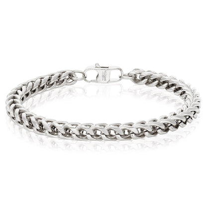 West Coast Jewelry West Coast Jewelry - Invicta Jewelry Franco Chain Steel Bracelet (6mm) 8.5": Silver