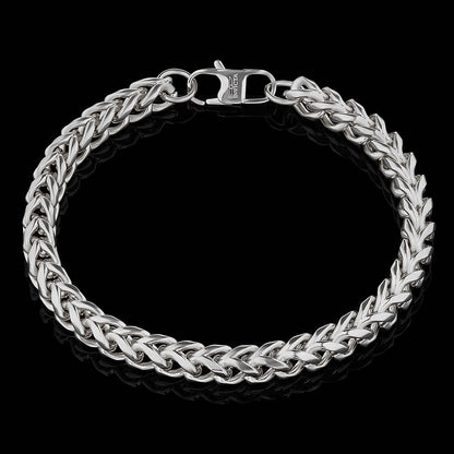 West Coast Jewelry West Coast Jewelry - Invicta Jewelry Franco Chain Steel Bracelet (6mm) 8.5": Silver