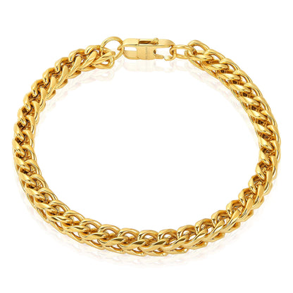 West Coast Jewelry West Coast Jewelry - Invicta Jewelry Franco Chain Steel Bracelet (6mm) 8.5": Silver