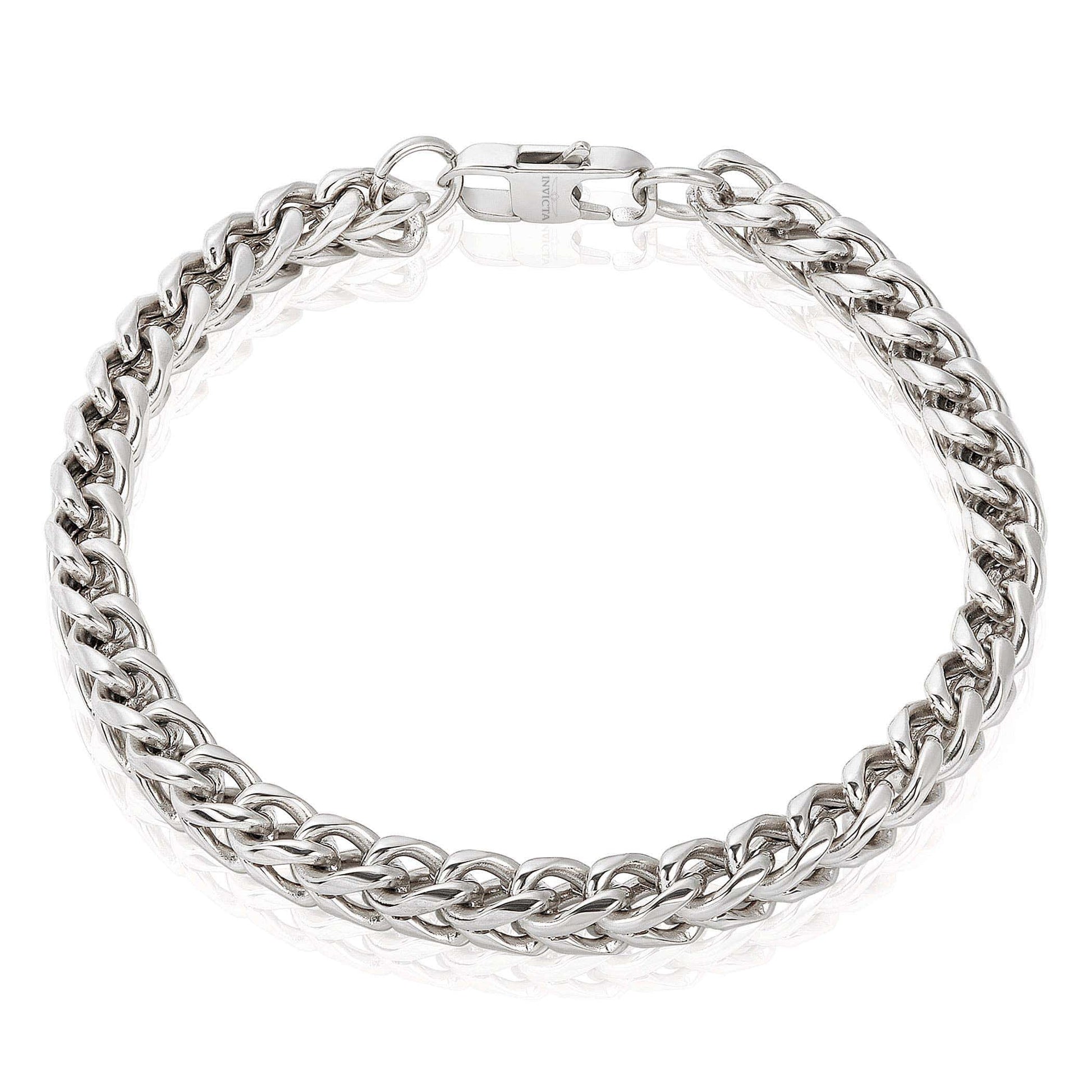 West Coast Jewelry West Coast Jewelry - Invicta Jewelry Franco Chain Steel Bracelet (6mm) 8.5": Silver
