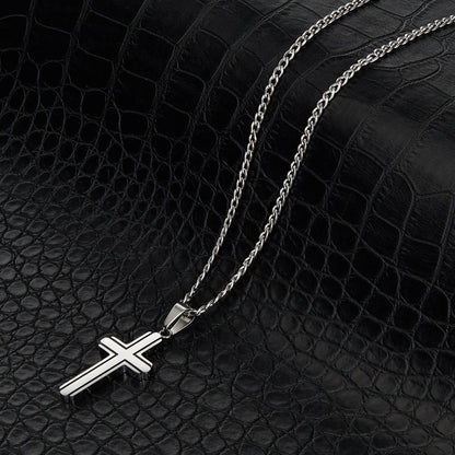 West Coast Jewelry West Coast Jewelry - Invicta Jewelry Polished Steel Cross Necklace - 24"