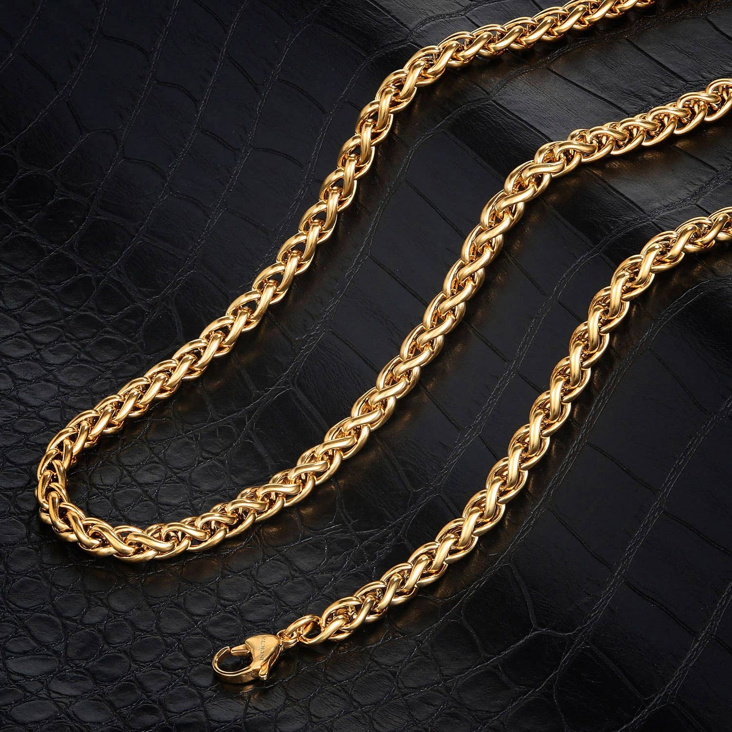 West Coast Jewelry West Coast Jewelry - Invicta Jewelry Spiga Wheat Chain Necklace (8mm) - 24": Gold