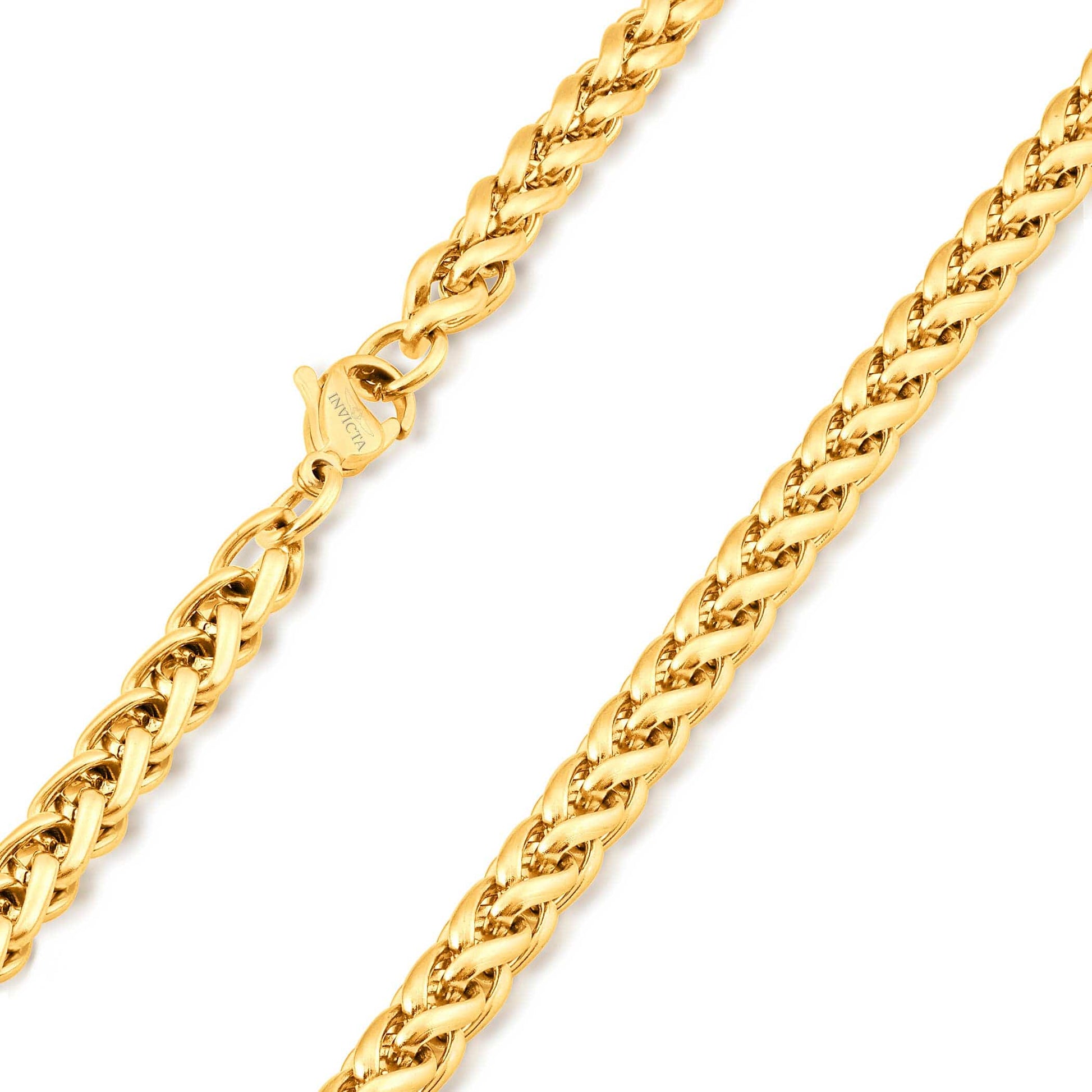 West Coast Jewelry West Coast Jewelry - Invicta Jewelry Spiga Wheat Chain Necklace (8mm) - 24": Gold