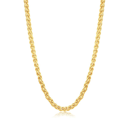 West Coast Jewelry West Coast Jewelry - Invicta Jewelry Spiga Wheat Chain Necklace (8mm) - 24": Gold