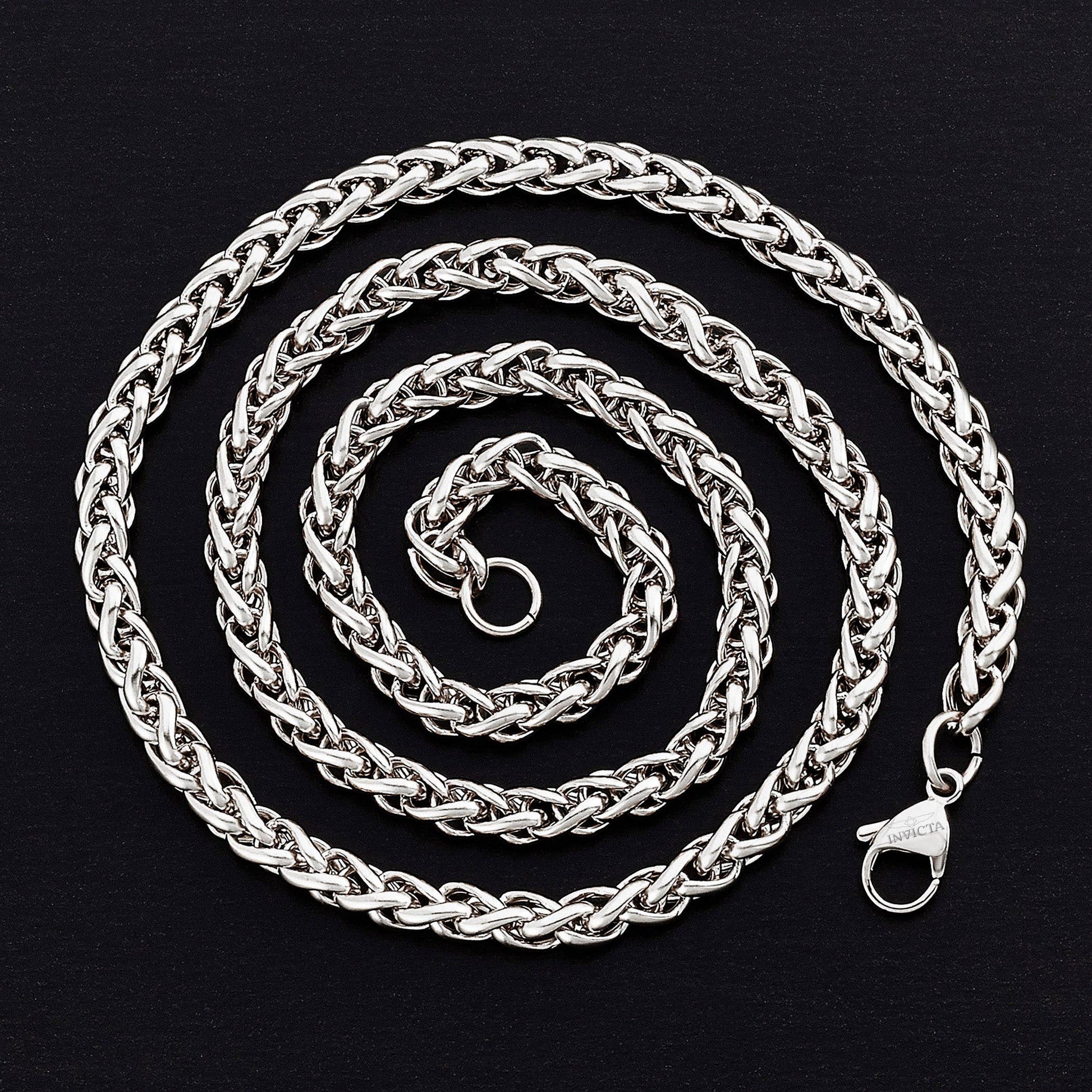 West Coast Jewelry West Coast Jewelry - Invicta Jewelry Spiga Wheat Chain Necklace (8mm) - 24": Silver