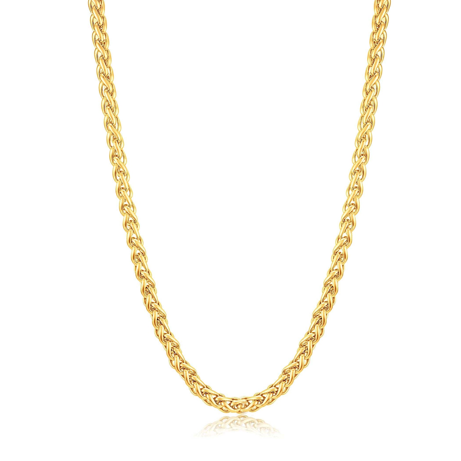 West Coast Jewelry West Coast Jewelry - Invicta Jewelry Spiga Wheat Chain Necklace (8mm) - 24": Silver