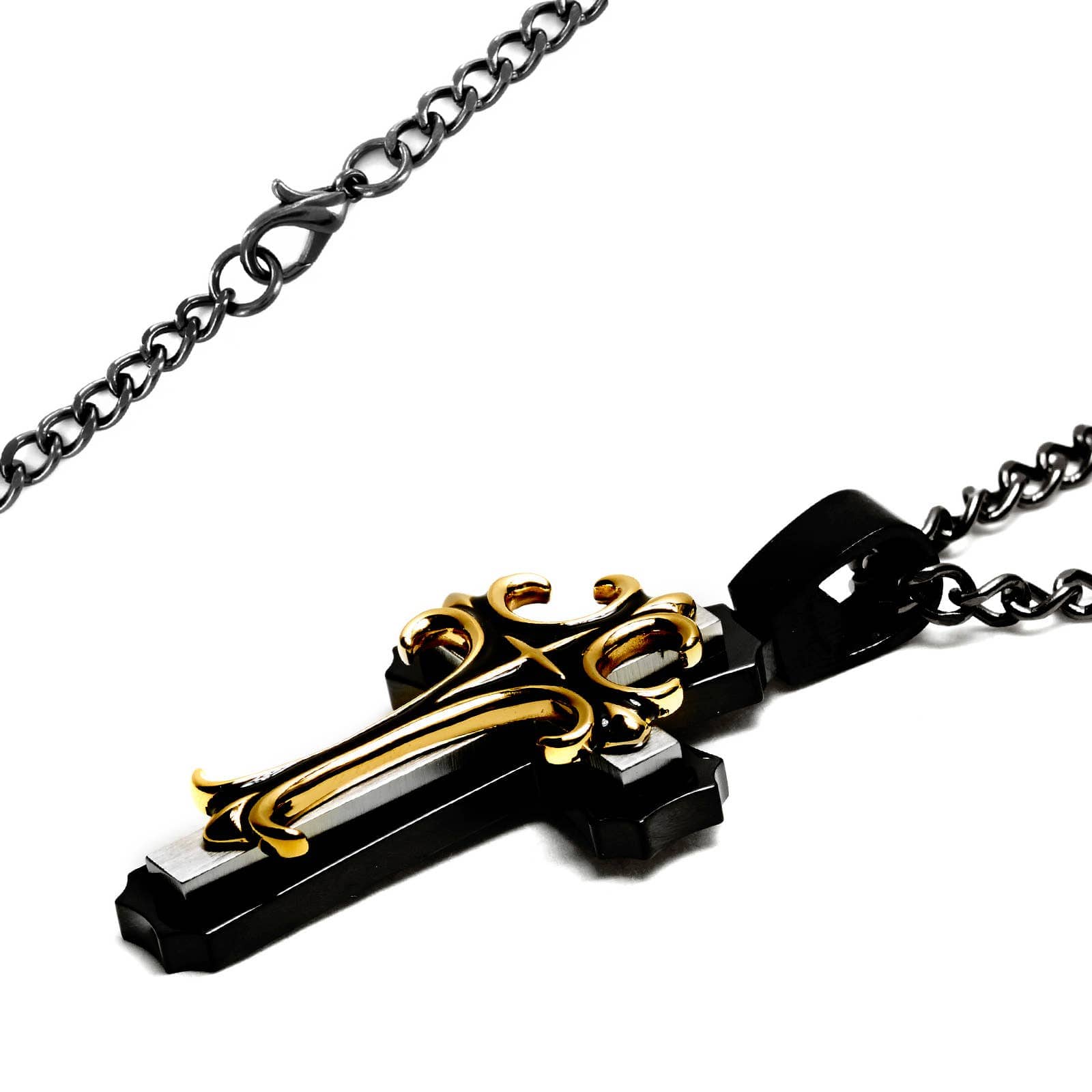 West Coast Jewelry West Coast Jewelry - Large Bold Layered Stainless Steel Cross Pendant