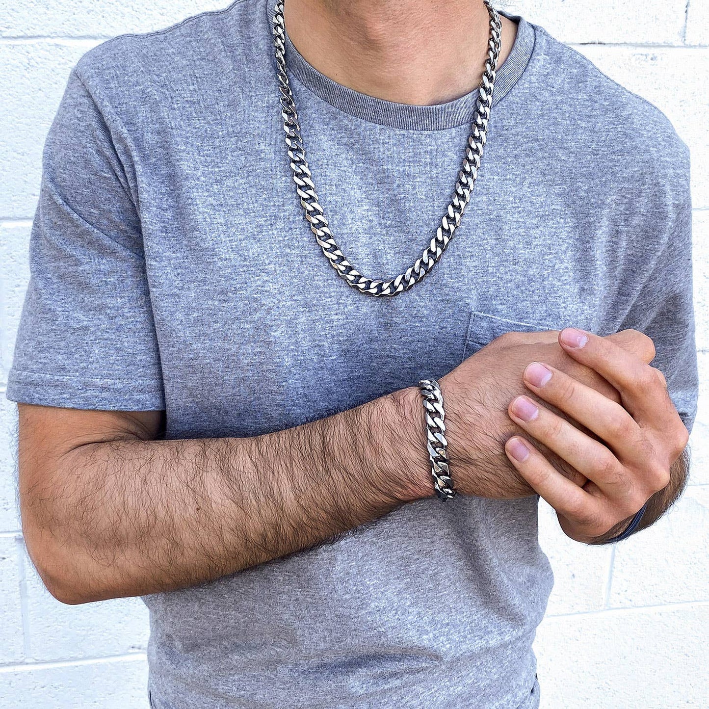 West Coast Jewelry West Coast Jewelry - Men's Beveled Curb Chain Bracelet