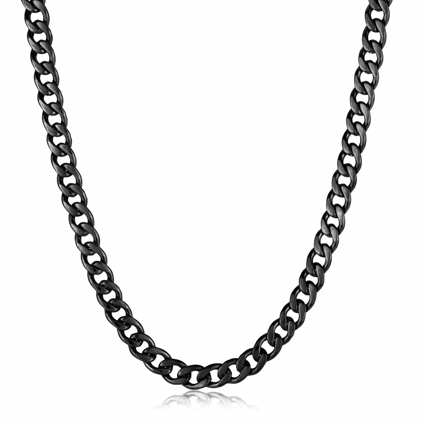 West Coast Jewelry West Coast Jewelry - Men's Stainless Steel Curb Necklace (9mm) - 24": Black