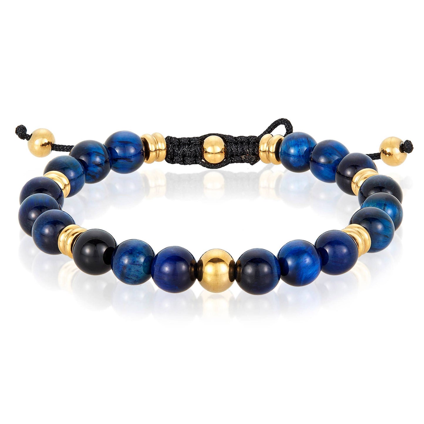 West Coast Jewelry West Coast Jewelry - Natural Stone and Steel Adjustable Bracelet (8mm): Tiger Eye