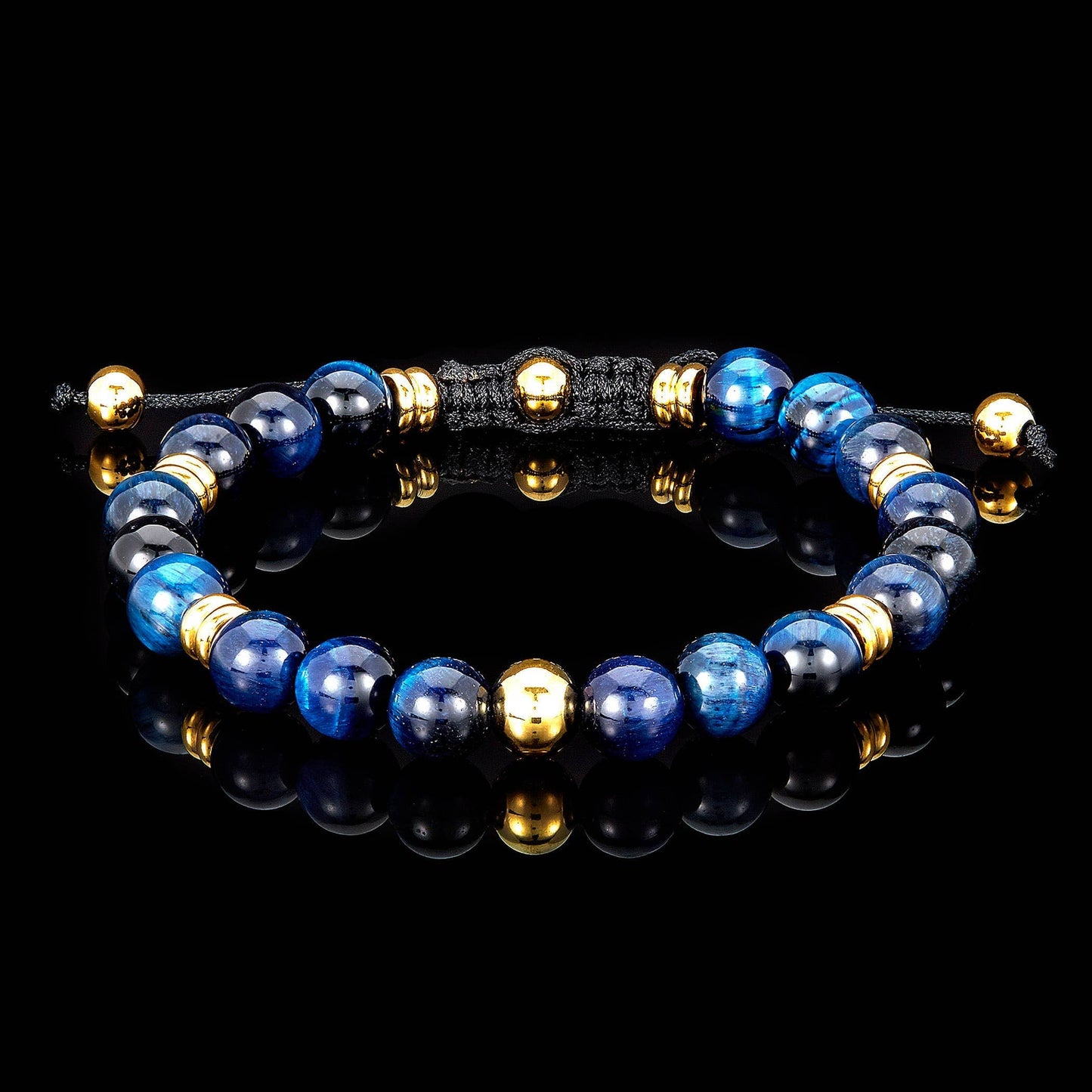 West Coast Jewelry West Coast Jewelry - Natural Stone and Steel Adjustable Bracelet (8mm): Tiger Eye