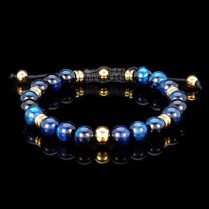 West Coast Jewelry West Coast Jewelry - Natural Stone and Steel Adjustable Bracelet (8mm): Tiger Eye