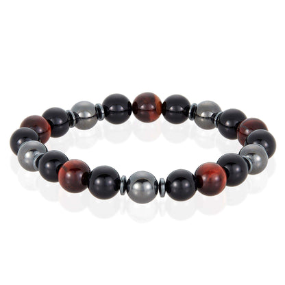 West Coast Jewelry West Coast Jewelry - Natural Stone, Onyx, Hematite Bead Stretch Bracelet (10mm): Tiger Eye