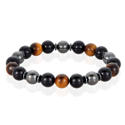 West Coast Jewelry West Coast Jewelry - Natural Stone, Onyx, Hematite Bead Stretch Bracelet (10mm): Tiger Eye