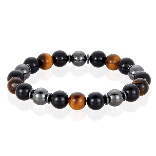 West Coast Jewelry West Coast Jewelry - Natural Stone, Onyx, Hematite Bead Stretch Bracelet (10mm): Tiger Eye