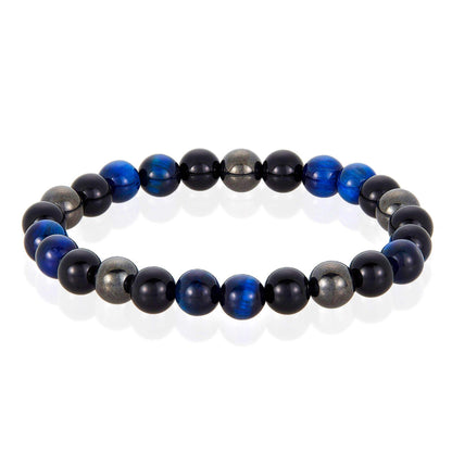 West Coast Jewelry West Coast Jewelry - Natural Stone, Onyx, Hematite Bead Stretch Bracelet (8mm): Green Tiger Eye