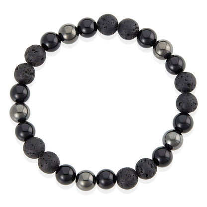 West Coast Jewelry West Coast Jewelry - Natural Stone, Onyx, Hematite Bead Stretch Bracelet (8mm): Green Tiger Eye