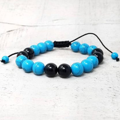 West Coast Jewelry West Coast Jewelry - Polished Natural Stone Bead Adjustable Bracelet: White