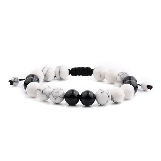 West Coast Jewelry West Coast Jewelry - Polished Natural Stone Bead Adjustable Bracelet: White