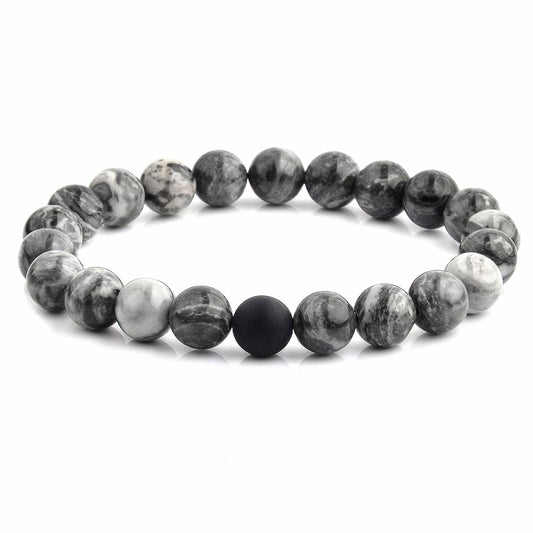 West Coast Jewelry West Coast Jewelry - Polished Natural Stone Bead Stretch Bracelet (10mm): Jasper