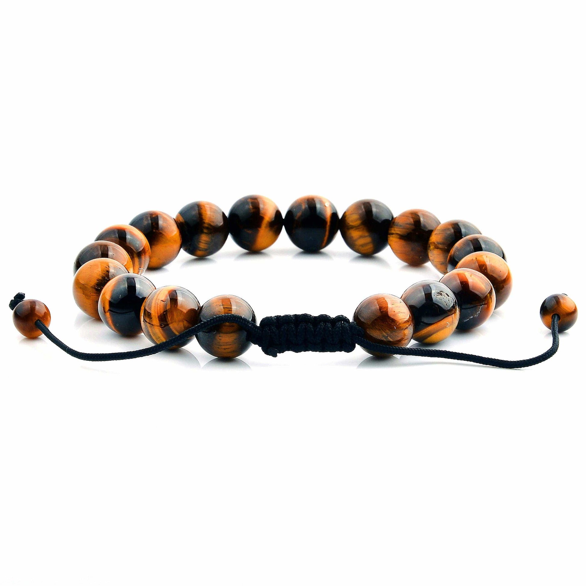 West Coast Jewelry West Coast Jewelry - Polished Natural Stones Bead Adjustable Bracelet: Red Tiger's Eye