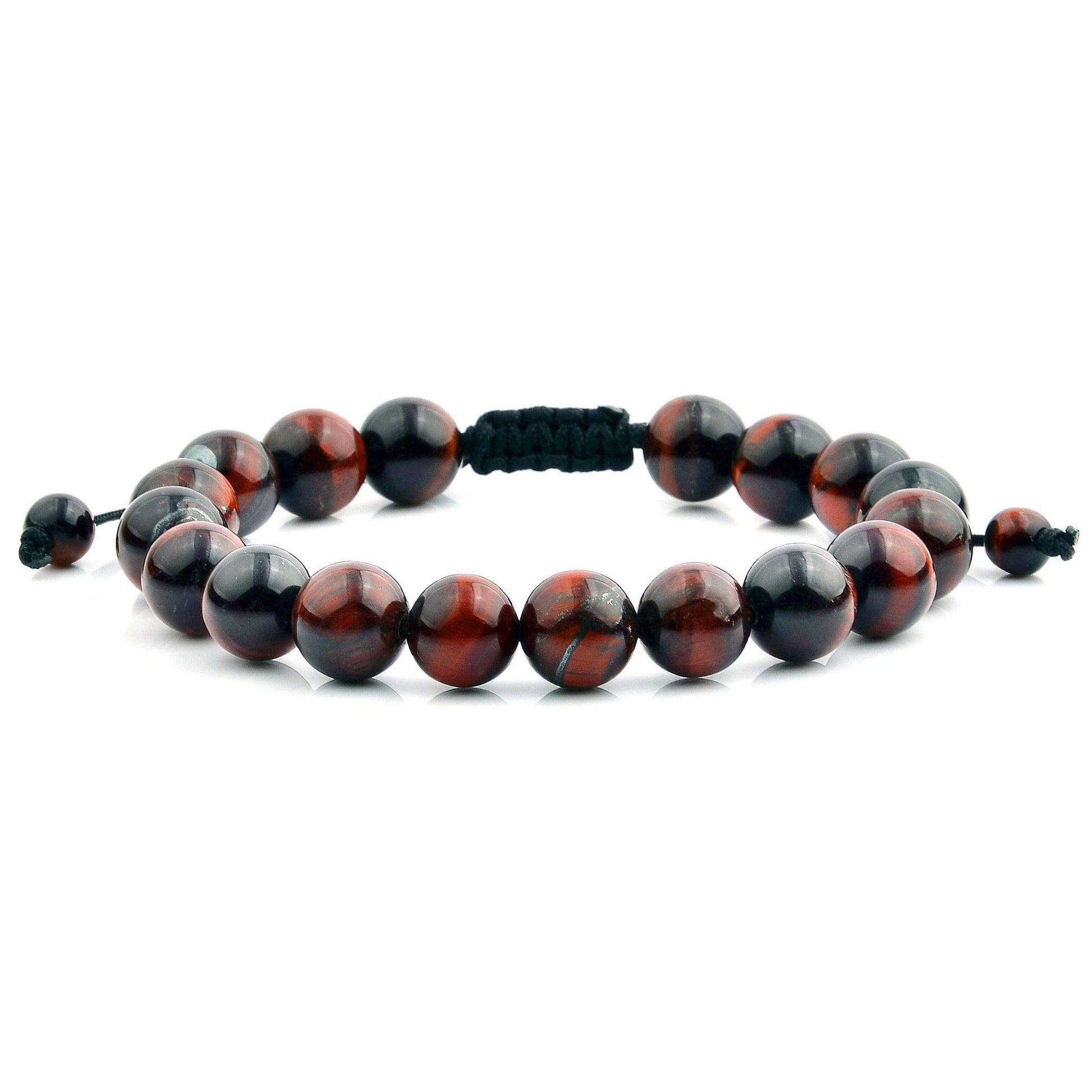 West Coast Jewelry West Coast Jewelry - Polished Natural Stones Bead Adjustable Bracelet: Red Tiger's Eye