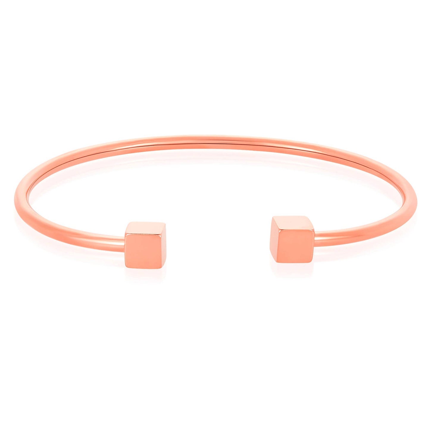 West Coast Jewelry West Coast Jewelry - Polished Stainless Steel Cube Cuff Bracelet: Silver