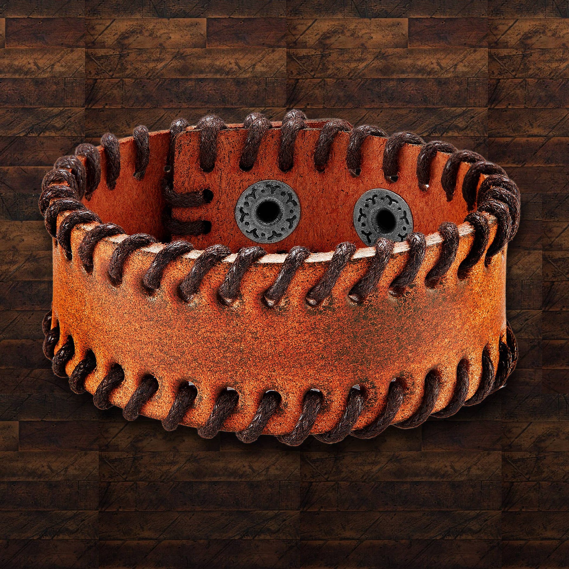 West Coast Jewelry West Coast Jewelry - Stitched Edges Leather Cuff Bracelet: Black