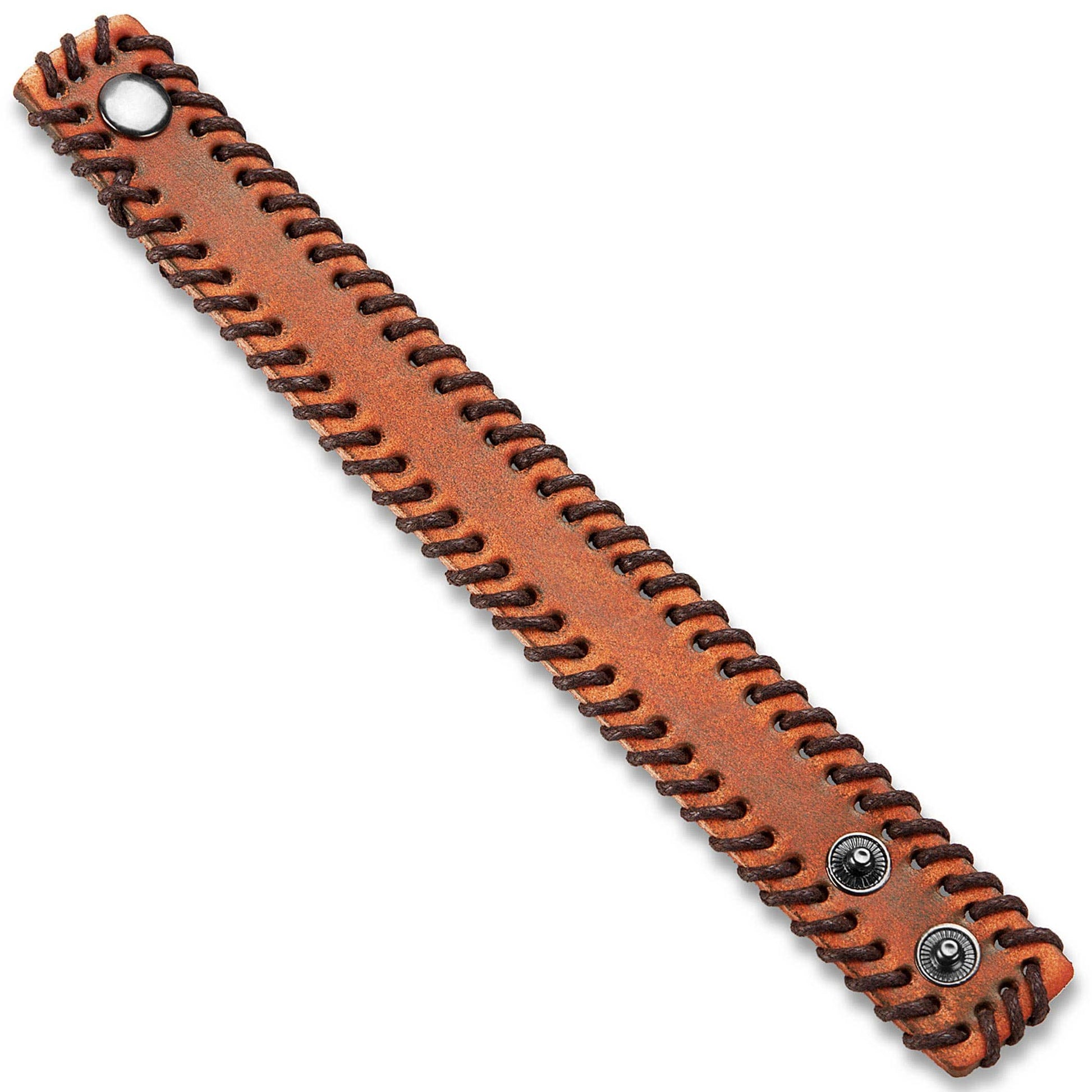 West Coast Jewelry West Coast Jewelry - Stitched Edges Leather Cuff Bracelet: Black