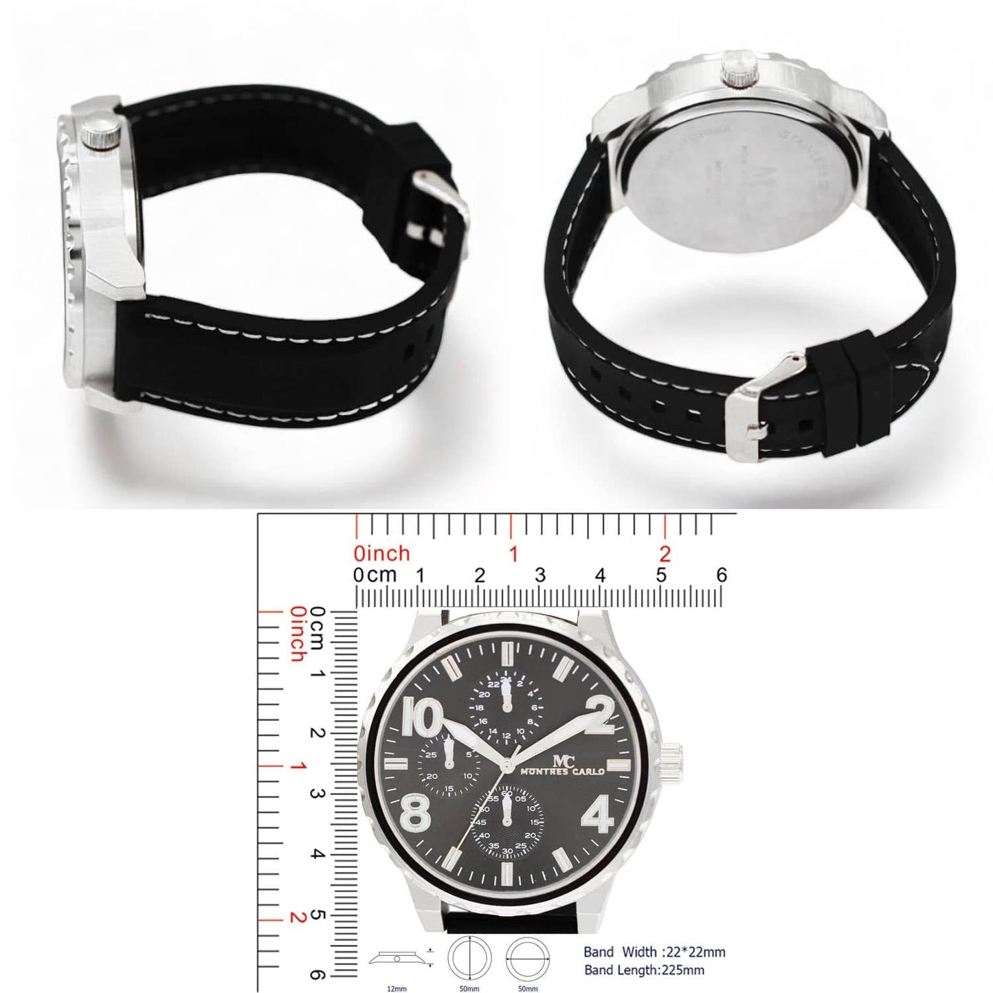 West Coast Jewelry West Coast Jewelry - Traveler 50mm Men's Watch: Black