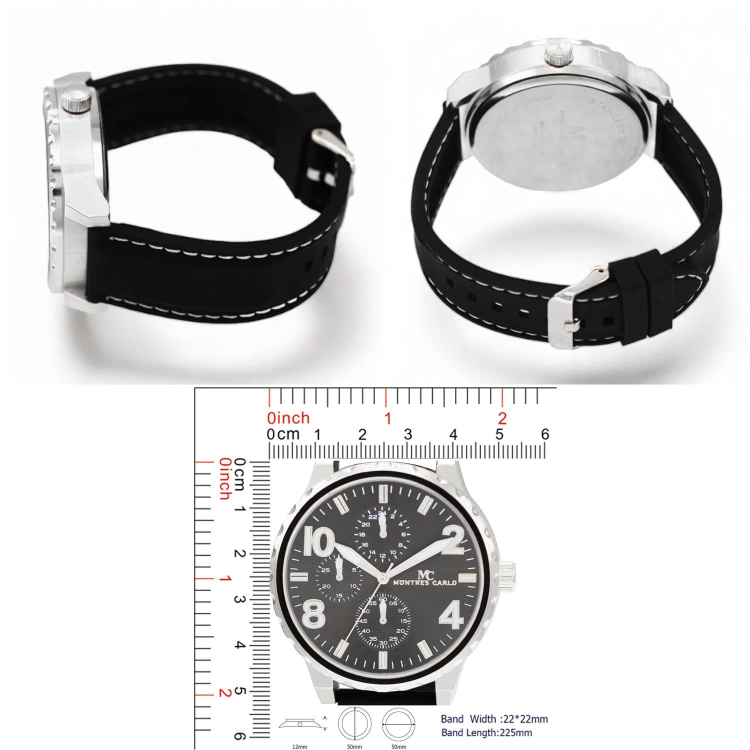 West Coast Jewelry West Coast Jewelry - Traveler 50mm Men's Watch: Black