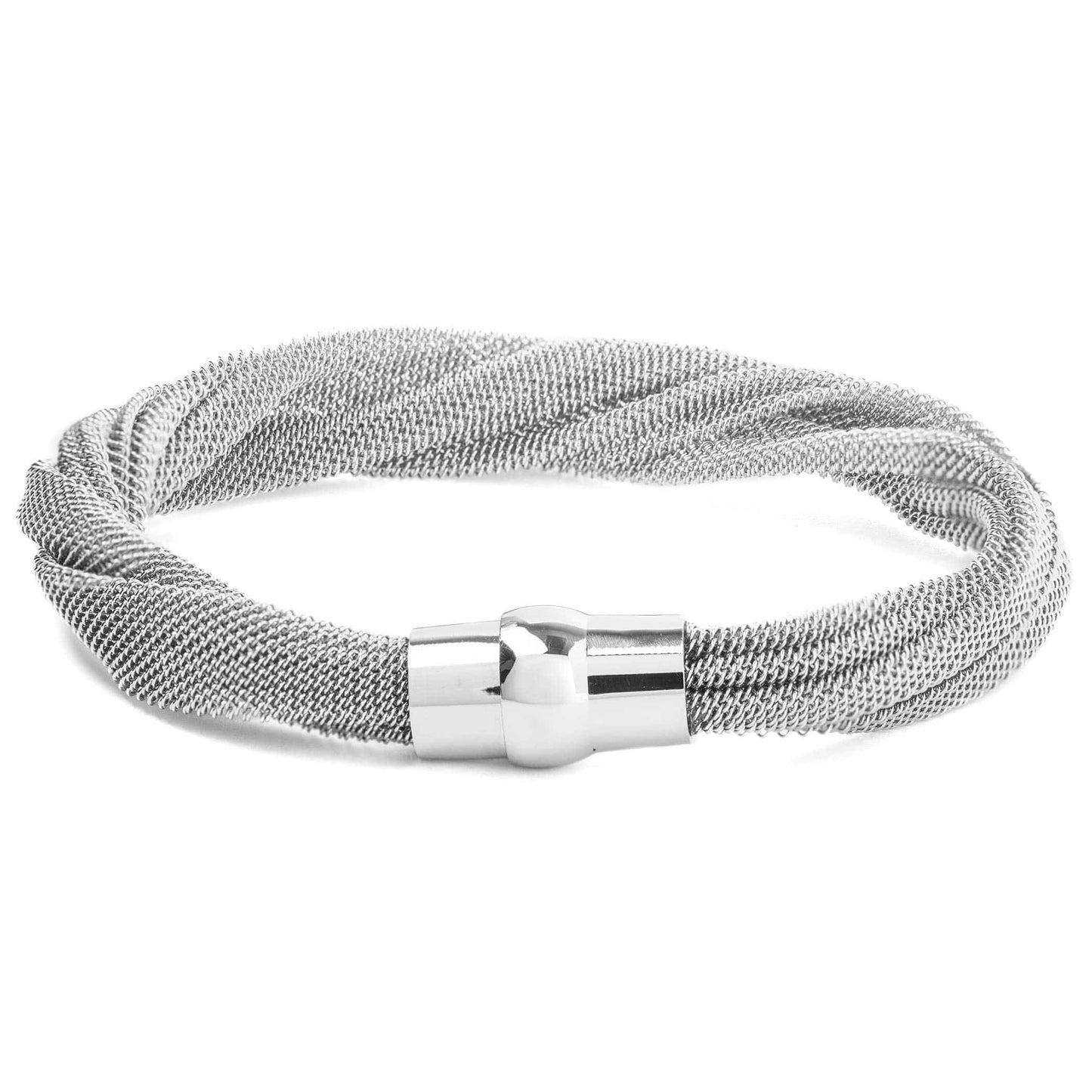 West Coast Jewelry West Coast Jewelry - Twisted Mesh Stainless Steel Bracelet: Black
