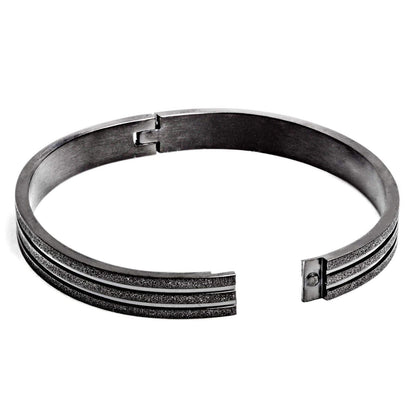West Coast Jewelry West Coast Jewelry - Women's 8mm Sandblasted Black Plated Bracelet