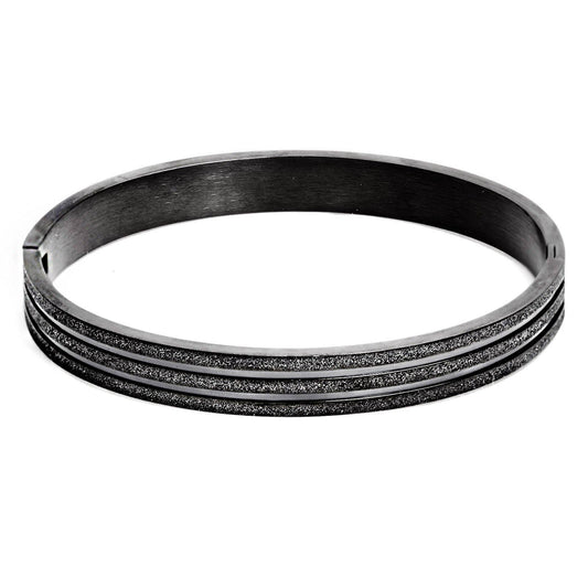 West Coast Jewelry West Coast Jewelry - Women's 8mm Sandblasted Black Plated Bracelet