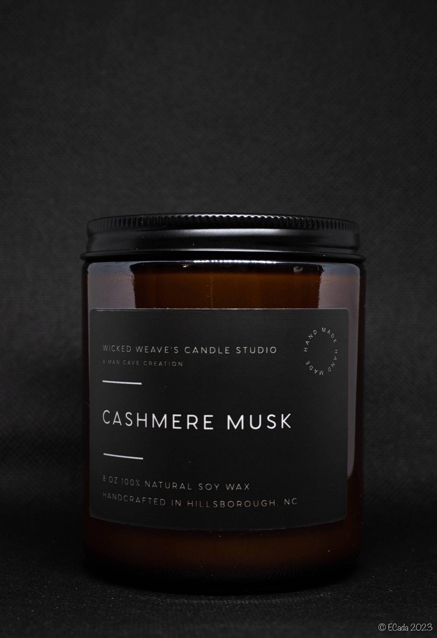 Wicked Weave’s Candle Studio 8 oz Jar Candle Wicked Weave’s Candle Studio - Cashmere Musk Soy Wax Candle (5 size options)