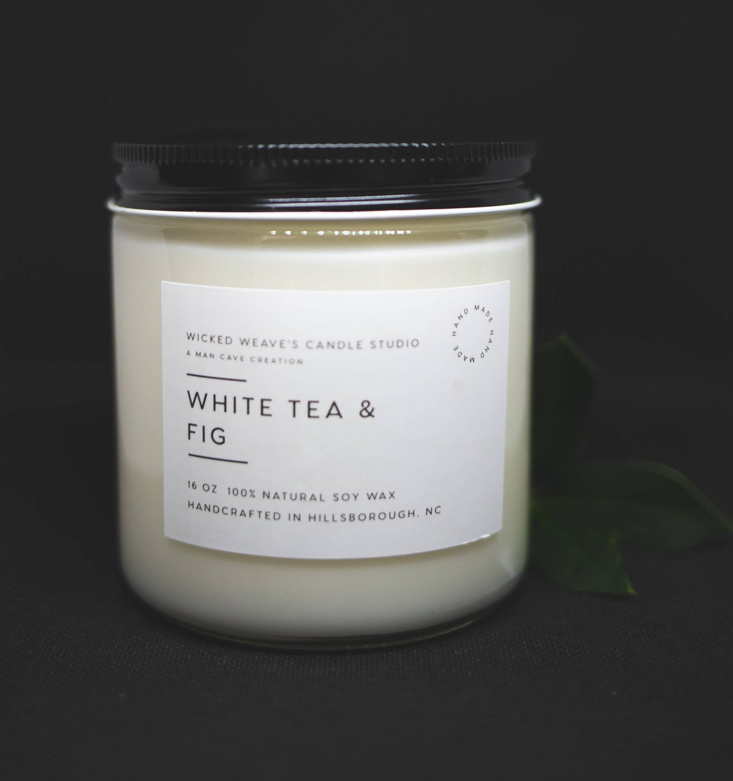 Wicked Weave’s Candle Studio 8 oz Jar Candle Wicked Weave’s Candle Studio - White Tea & Fig Soy Wax Candle (5 Size Options)