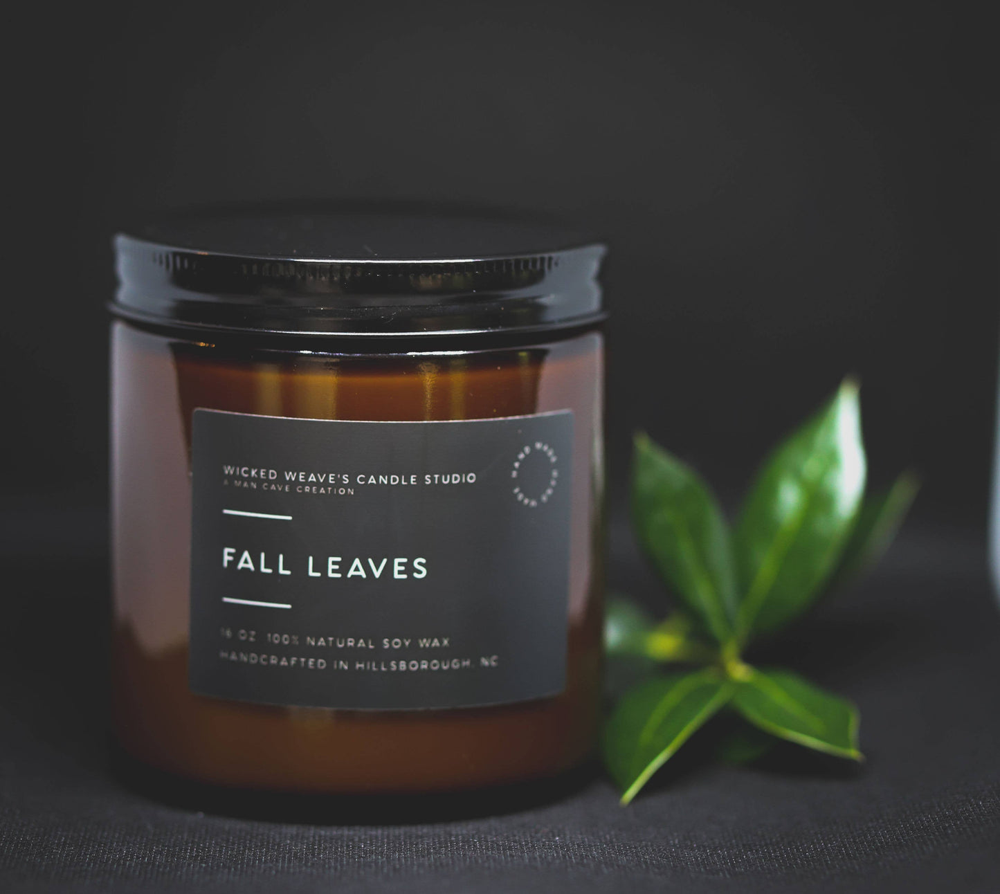 Wicked Weave’s Candle Studio Fall Leaves Soy Wax Candle (5 Size Options): 8 oz Jar Candle