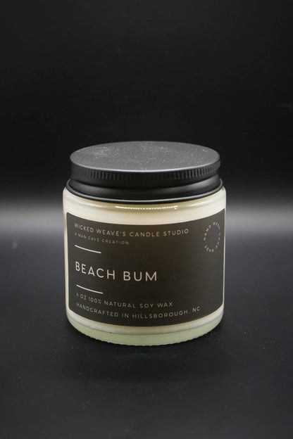 Wicked Weave’s Candle Studio Wicked Weave’s Candle Studio - Beach Bum Soy Wax Candle (4 Size Options): 8 oz Jar Candle