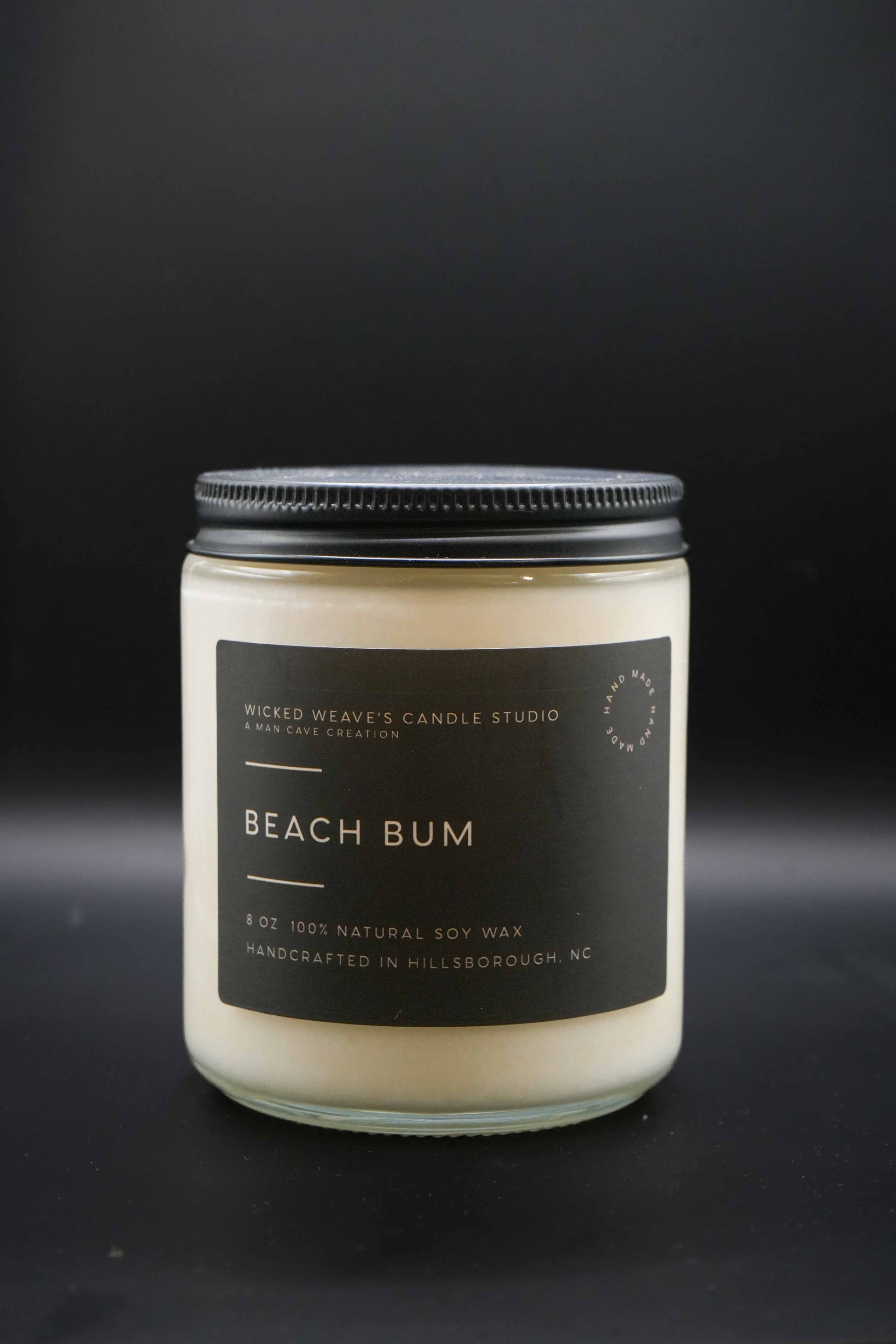Wicked Weave’s Candle Studio Wicked Weave’s Candle Studio - Beach Bum Soy Wax Candle (4 Size Options): 8 oz Jar Candle