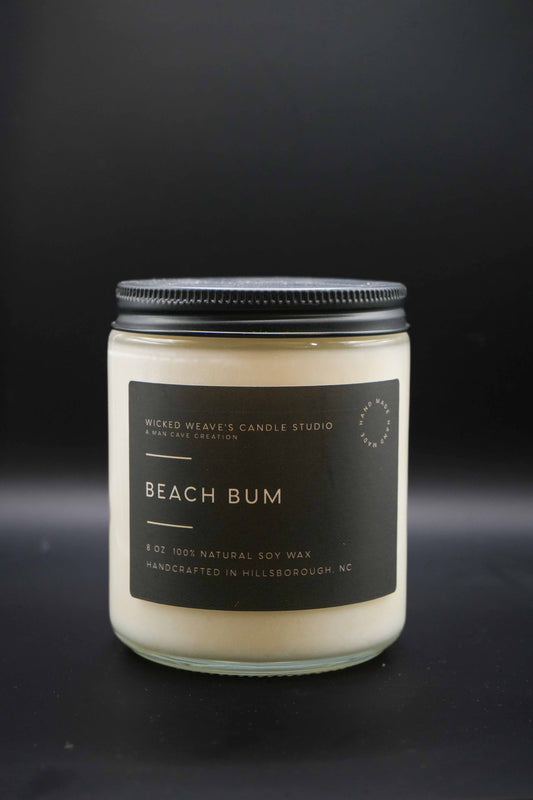 Wicked Weave’s Candle Studio Wicked Weave’s Candle Studio - Beach Bum Soy Wax Candle (4 Size Options): 8 oz Jar Candle