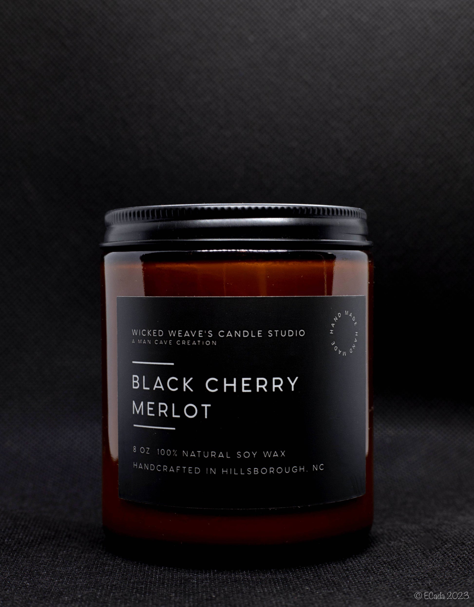 Wicked Weave’s Candle Studio Wicked Weave’s Candle Studio - Black Cherry Merlot Soy Wax Candle (3 Size Options): 8 oz Jar Candle