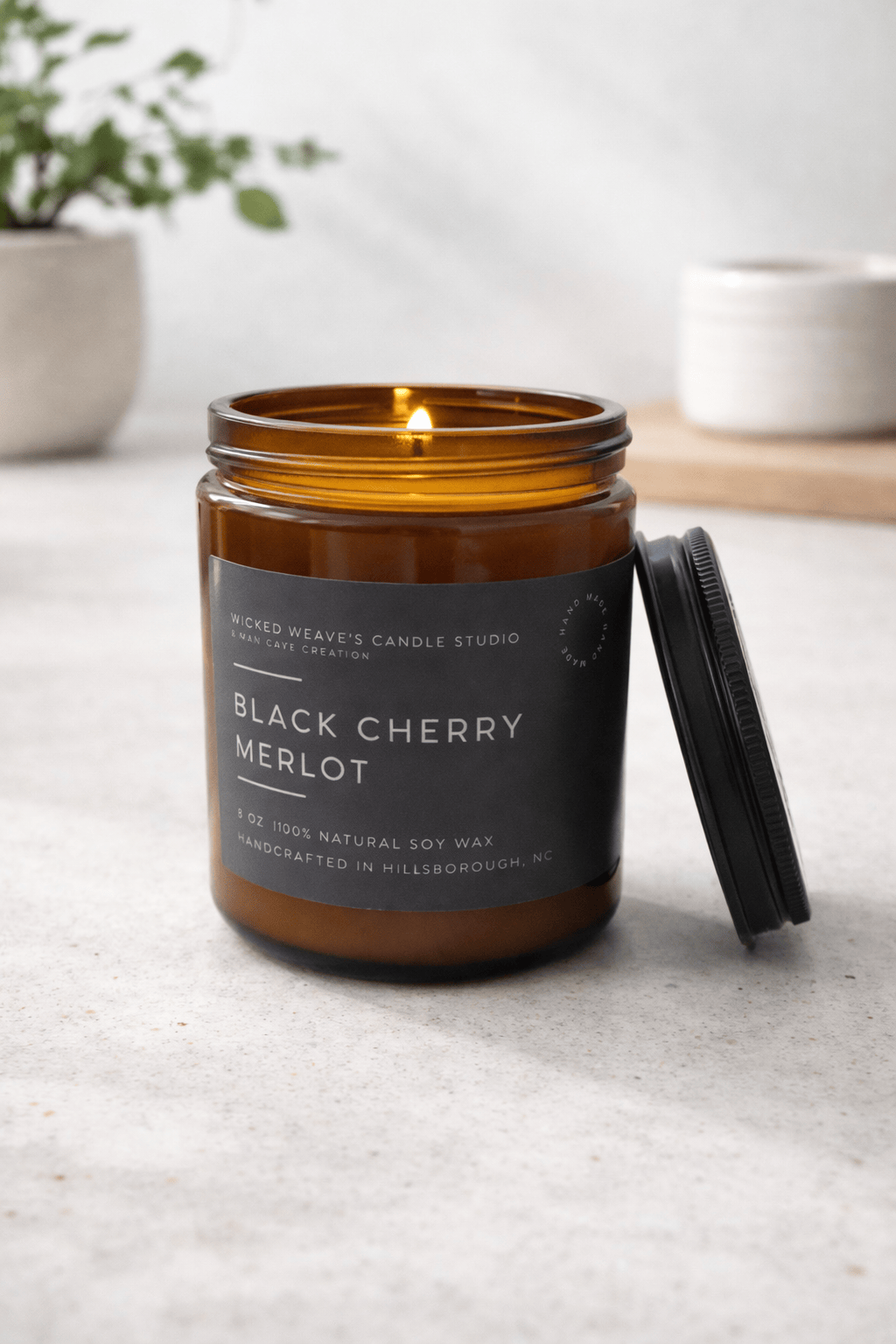 Wicked Weave’s Candle Studio Wicked Weave’s Candle Studio - Black Cherry Merlot Soy Wax Candle (4 Size Options): 2.4 oz Wax Melts