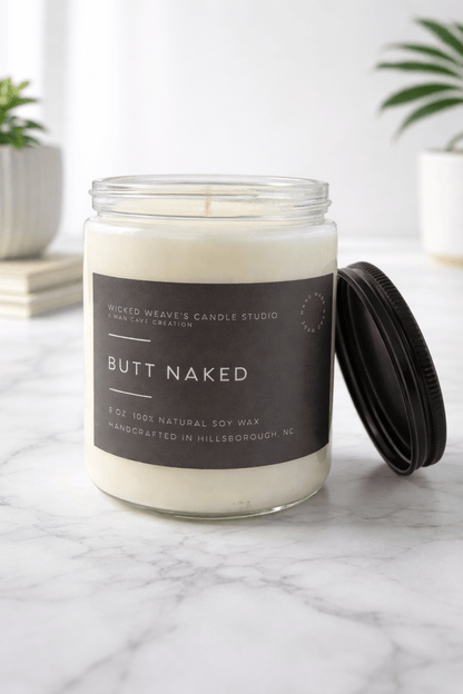 Wicked Weave’s Candle Studio Wicked Weave’s Candle Studio - Butt Naked Soy Wax Candle (4 Size Options): 2.4 oz Wax Melts