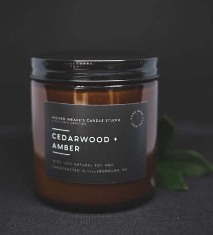 Wicked Weave’s Candle Studio Wicked Weave’s Candle Studio - Cedarwood & Amber Soy Wax Candle (4 options): 2.4 oz Wax Melts